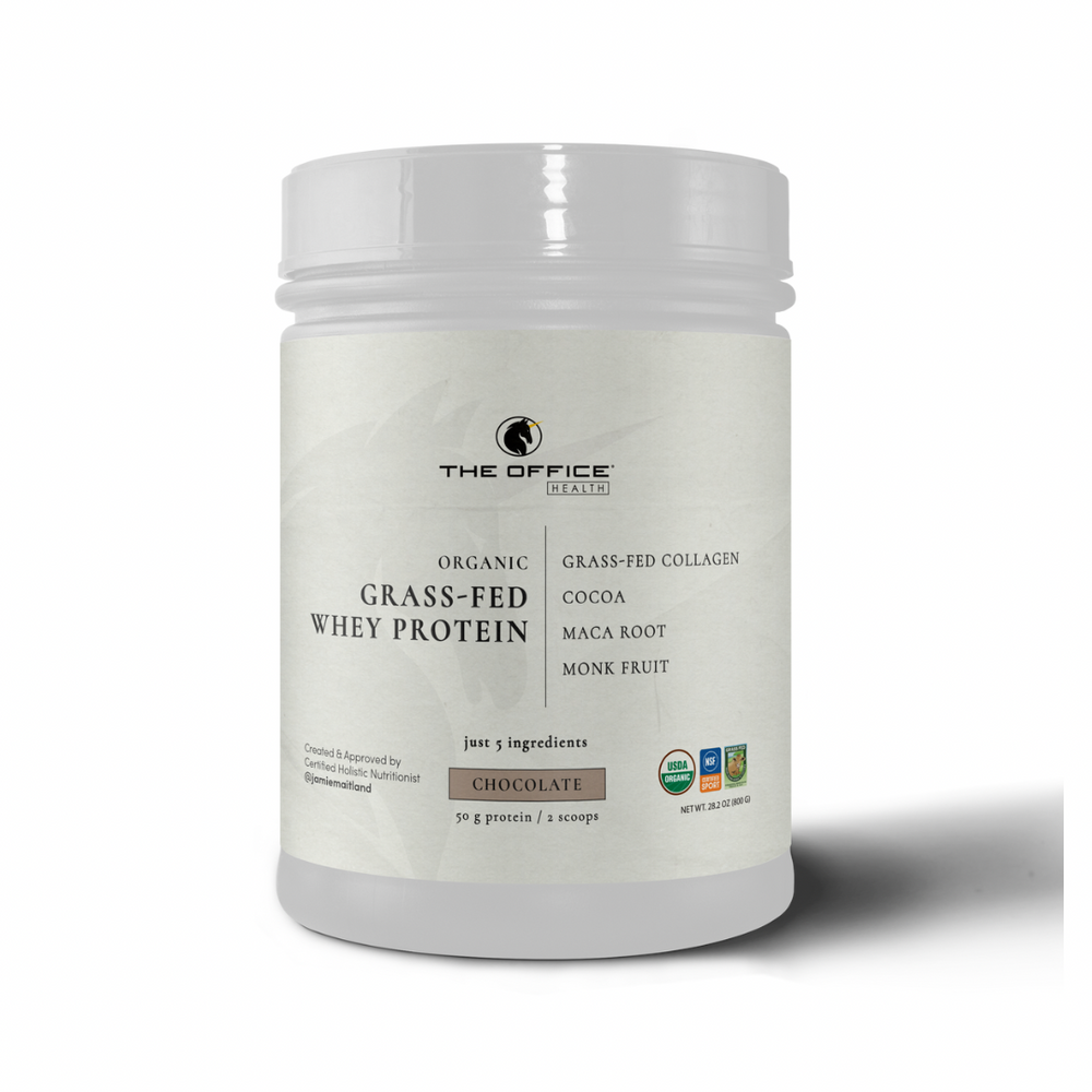 Organic Chocolate Grass-Fed Whey Protein with Collagen & Maca -BACK IN STOCK SOON!