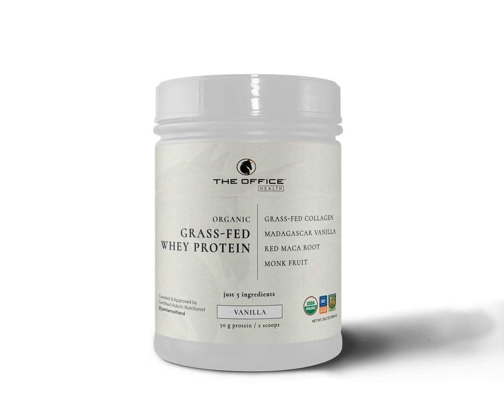 Organic Vanilla Grass-Fed Whey Protein with Collagen & Maca - BACK IN STOCK SOON!